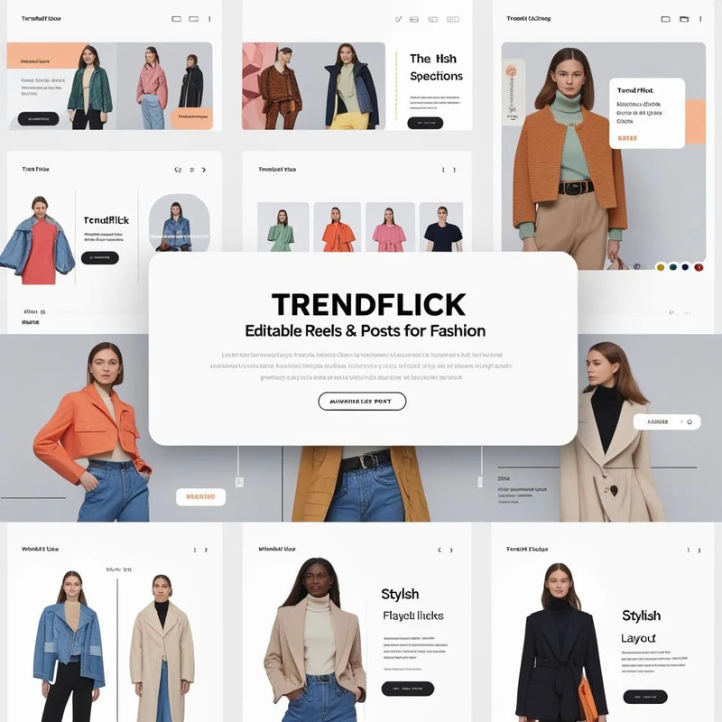 TrendFlick - Editable Reels & Posts for Fashion - Dynamic Animated Social Media Templates for Creators and Marketers