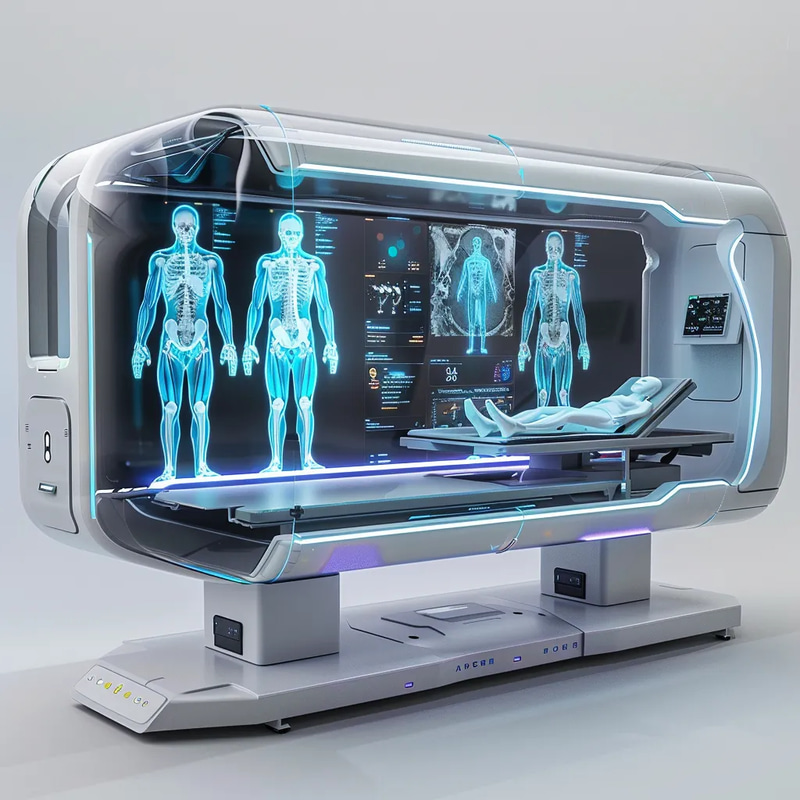 MediScan Pro Transparent Diagnostic UI - Futuristic Technology Concept Art for Designers and Innovators