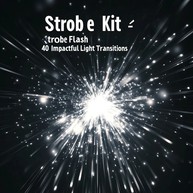 Strobe Flash Kit - 40 Impactful Light Transitions - Cinematic Motion Graphics for Dynamic Video Editing and Creative Storytelling