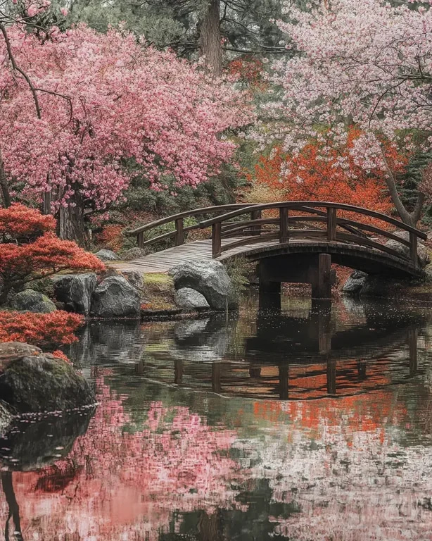 Japanese Pond Wall Art - Serene Landscape Canvas for Tranquil Home & Office Decor 2025