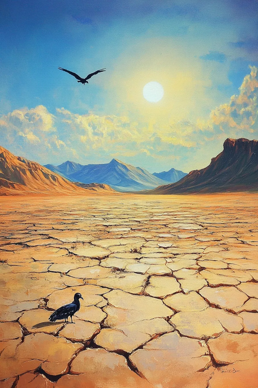 Vast Desert Expanse - Serene Landscape Art for Creative Spaces and Visual Storytelling