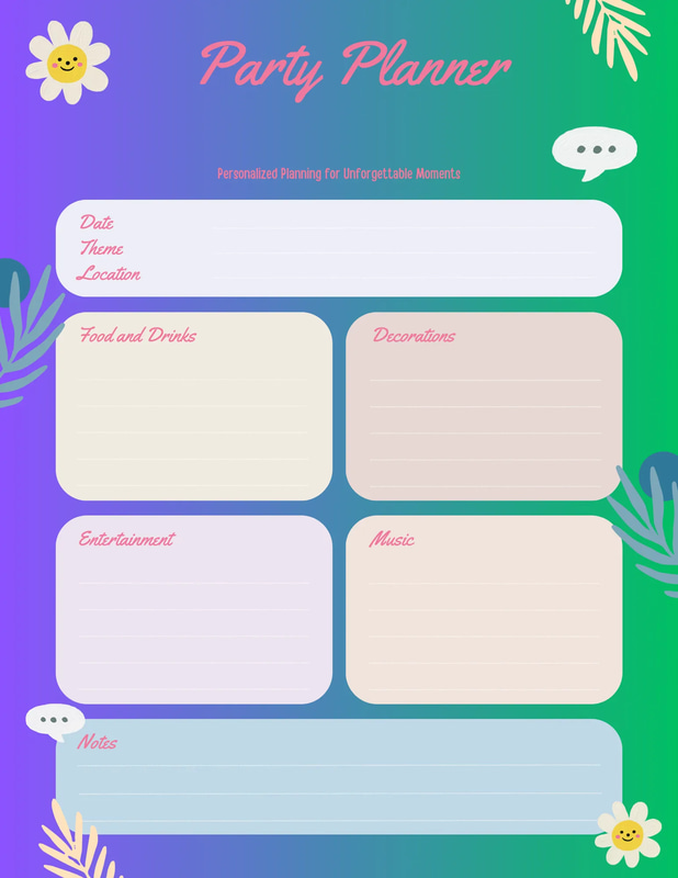 Party Perfect Blue White Event Planner - Elegant Event Planning Templates for Memorable Celebrations and Seamless Coordination