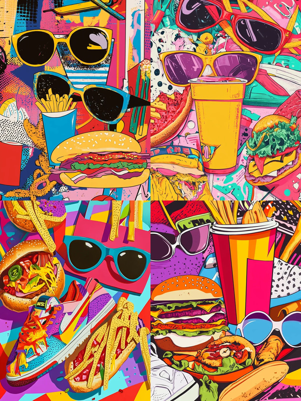 Pop Art Inspired Collage - Bold & Graphic Style - Vibrant Wall Art for Modern Spaces and Creative Interiors