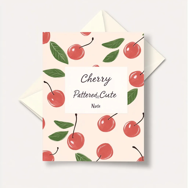 Cherry Patterned Cute Sorry Note - Charming Apology Card Design for Thoughtful Personal and Business Messages