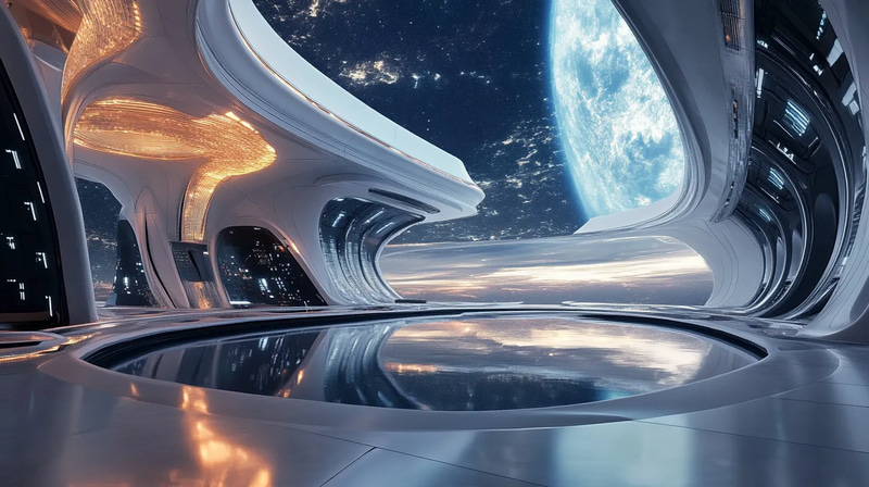 The Obsidian Starport - Neo-Gothic Space Nexus - Immersive Gothic Environment Art for Sci-Fi Creators and Game Designers