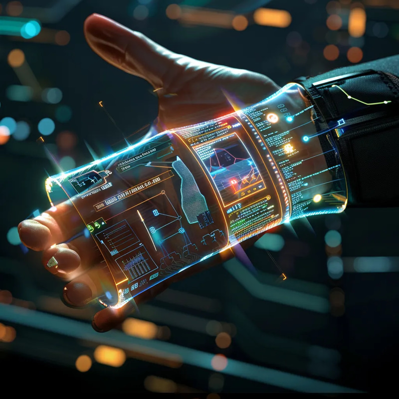 PulseBand Wearable Holographic Control - Futuristic Interface Concept Art for Tech Creators and Innovators