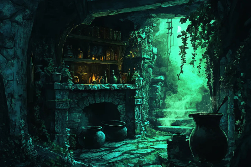 The Hag's Maw Forbidden Grove - Dark Fantasy Art for Immersive Visual Storytelling and Creative Projects