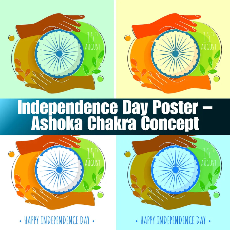 Independence Day Poster - Ashoka Chakra Concept - Patriotic Celebration Design for Events and Holiday Campaigns