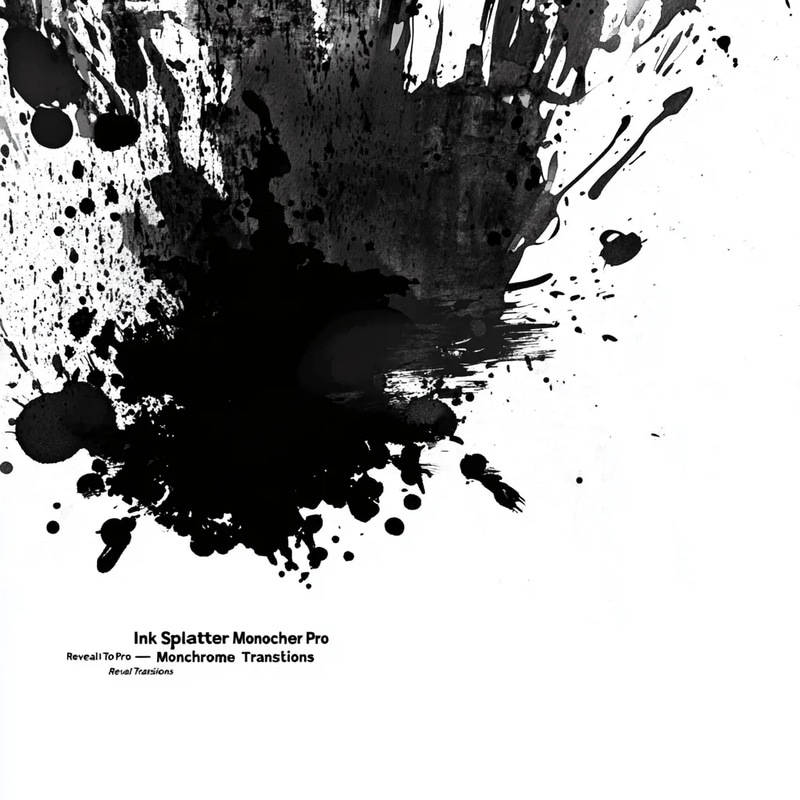 Ink Splatter Pro - Monochrome Reveal Transitions - Cinematic Motion FX for Video Creators and Editors