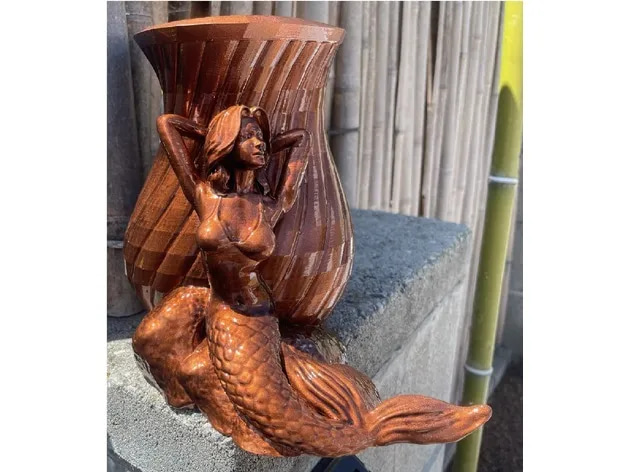 Mermaid Vase 3D Print - Elegant 3D Printable Sculpture for Artistic Home Decor and Creative Designers