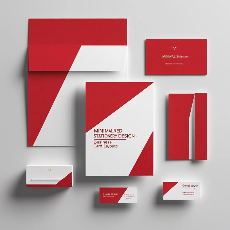 Minimal Red Stationery Design - Sleek Business Card Layouts for Modern Professionals and Agencies