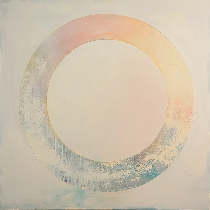 Minimal Abstract Solitary Pastel Circle - Serene Minimalist Artwork for Modern Spaces and Creative Projects