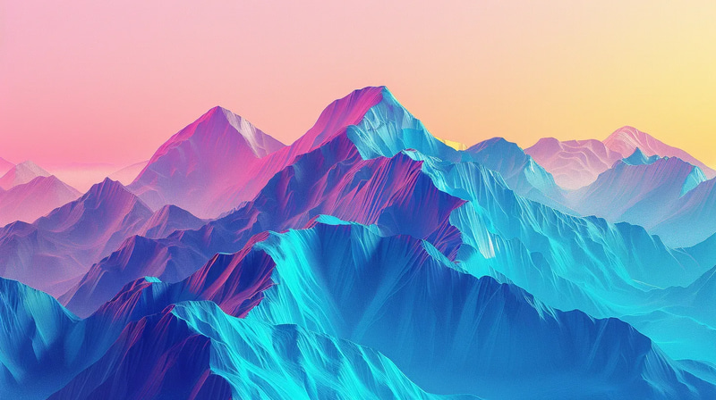 Prism Peaks Faceted Horizon - Abstract Digital Environment Art for Creative Projects and Visual Storytelling