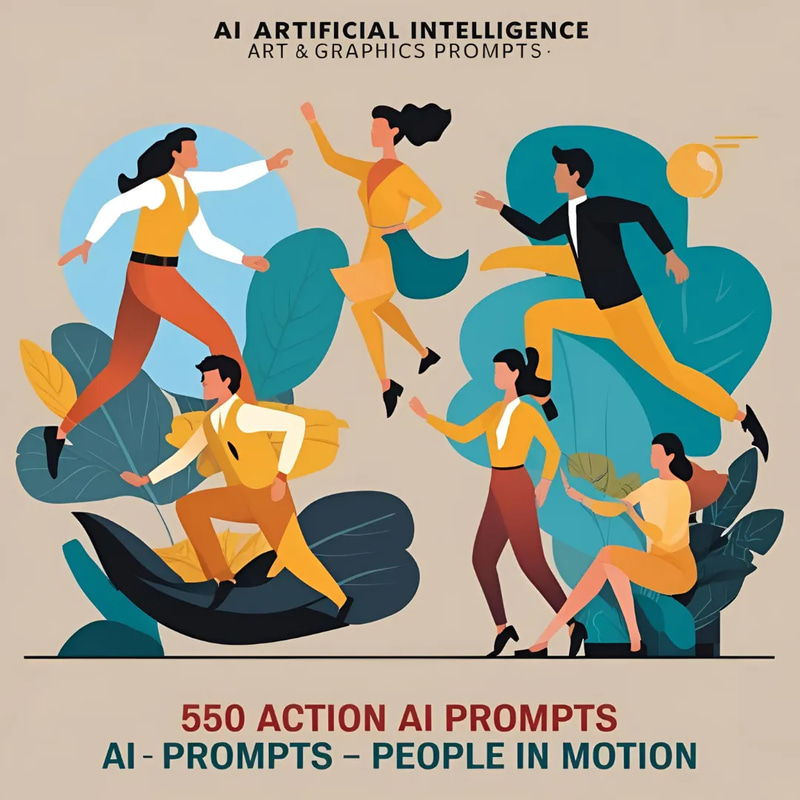 550 Action AI Prompts - People in Motion - Dynamic AI Art Prompts for Creative Visual Storytelling and Design Inspiration