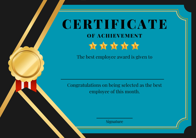 Black Gold Employee of the Month Design - Premium Elegant Recognition Card for Corporate and Team Motivation