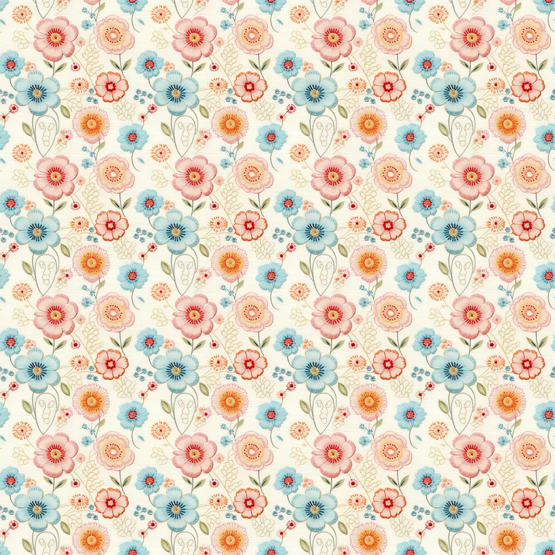 Emroidered Floral Motifs - Elegant Botanical Embroidered Patterns for Designers & Crafters