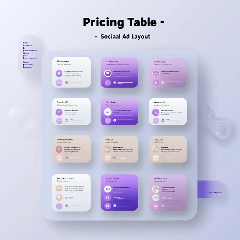 Pricing Table Social Ad Layout - Clean Multi-Platform Ad Templates for Efficient Campaigns and Marketers