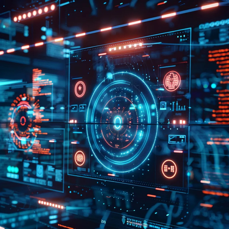 Sentinel HUD - Biometric Security Interface - Futuristic Concept Art for Tech Designers and UI Innovators