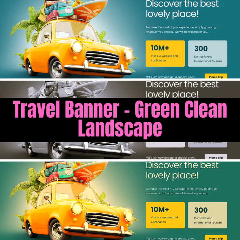 Travel Banner - Green Clean Landscape - Fresh and Professional Marketing Banner Templates for Commercial Campaigns