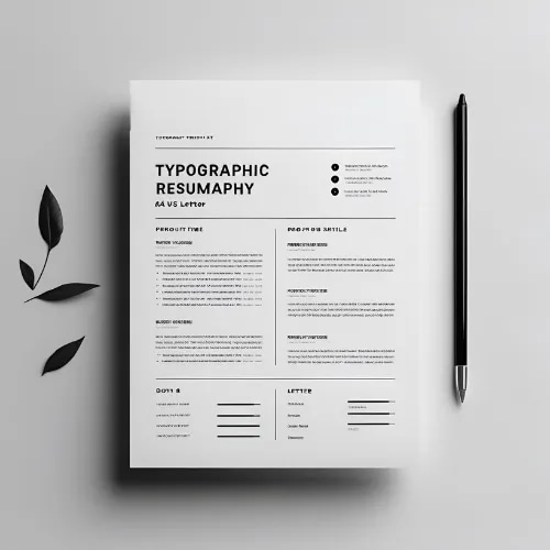 Typographic Resume Template - A4 & US Letter - Sleek Professional CV Design for Impactful Job Applications and Career Growth