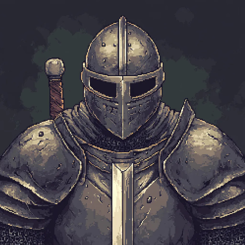 Medieval Knight Pixel Avatar - Pixel Art Fantasy Character for Game Developers and Digital Creators