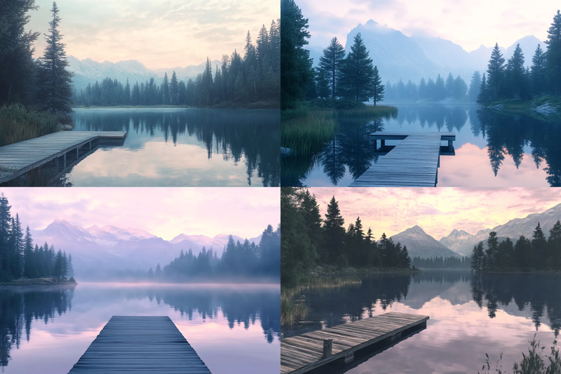 Twilight Mirror - Peaceful Lakescape - Realistic Digital Landscape Art for Tranquil Environmental Projects