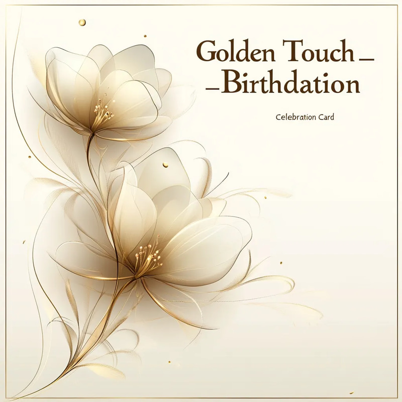 Golden Touch Birthday Celebration Card - Elegant Invitation Design for Memorable Birthday Events