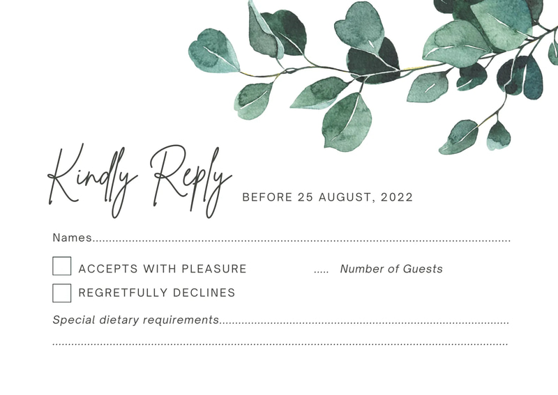 Eucalyptus Greenery RSVP Template - Elegant Business & Event Invitation Design for Professional Communications