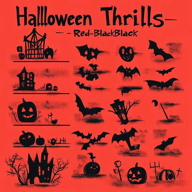 Halloween Thrills Red Black Activity List - Bold Goal & Bucket List Planner for Focused Personal and Creative Achievement