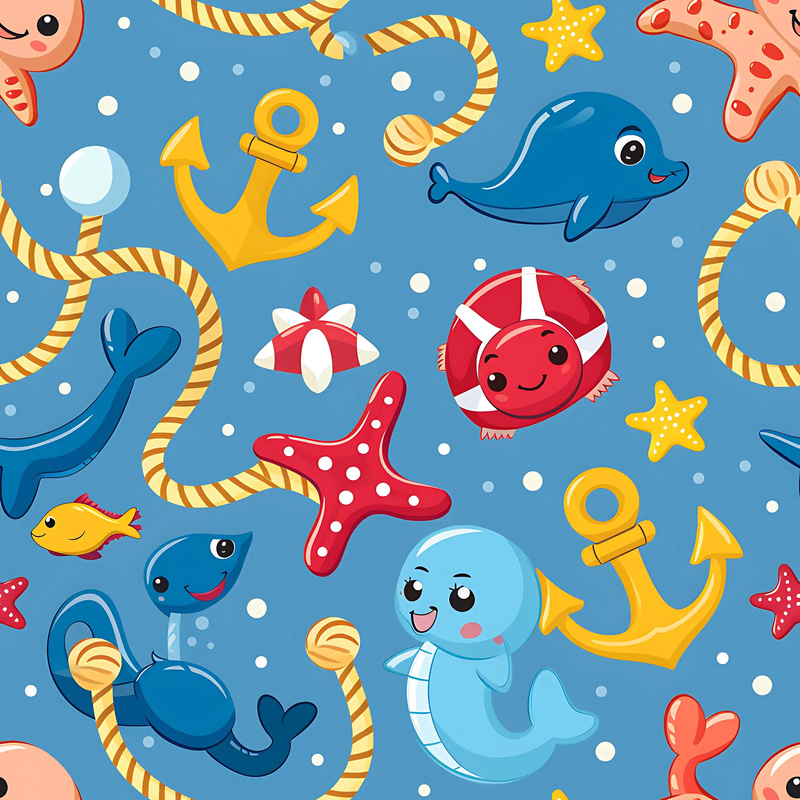 10 Ocean Wonder Creature Patterns - Serene Aquamarine Sea Life Textures for Designers and Craft Projects