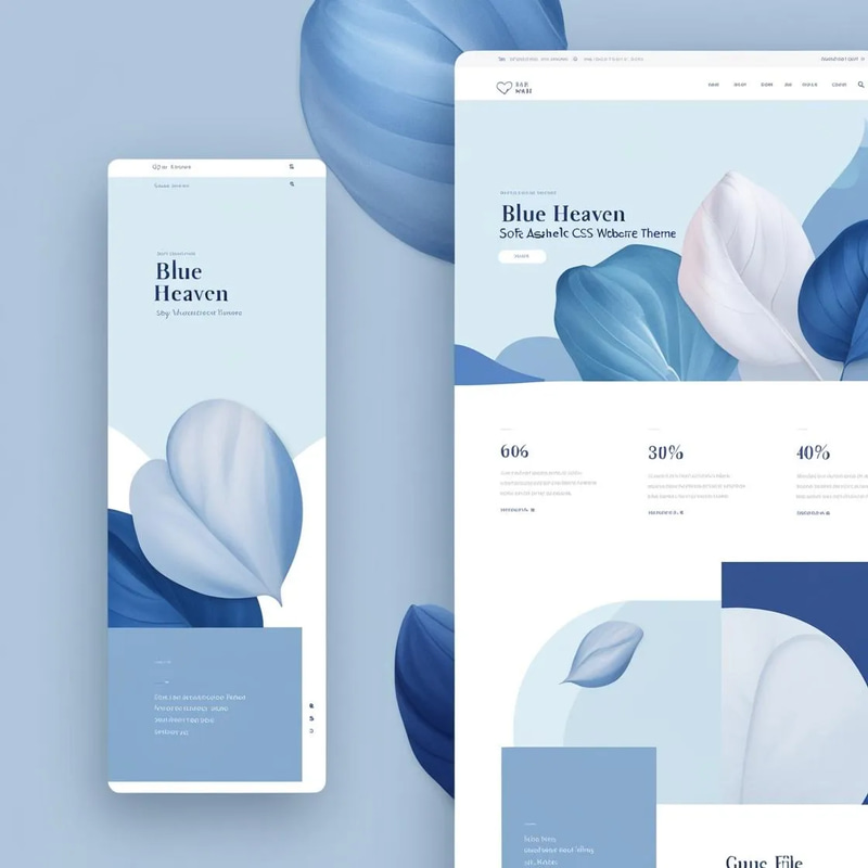 Blue Heaven Soft Aesthetic CSS Website Theme - Elegant Responsive Design for Modern Web Developers and Creative Projects