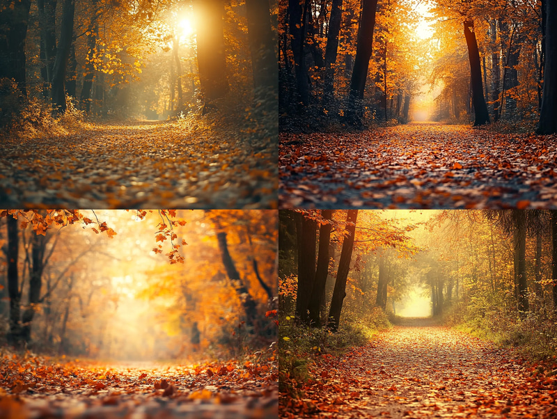 Amber Trail - Rustic Autumn Walk - Digital Seasonal Environment Art for Immersive Nature Scenes and Creative Projects