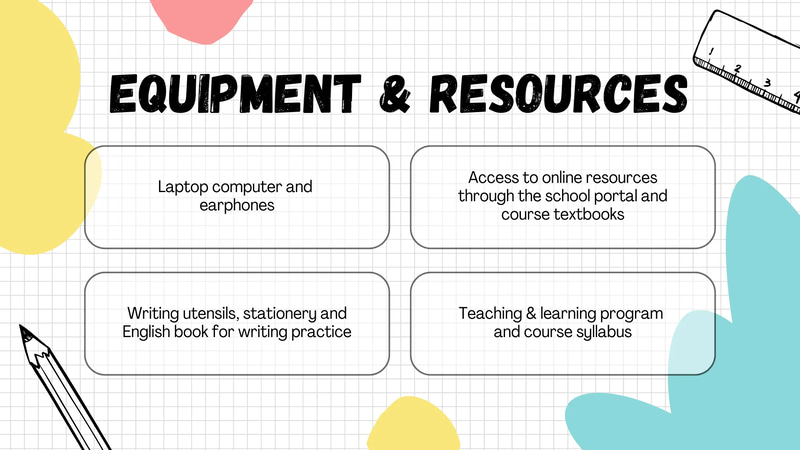 Pastel Doodle Style - Back to School English Syllabus - Creative Lesson Plan & Course Material Templates for Educators and Trainers