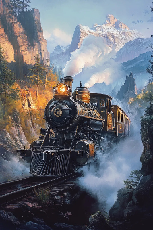 The Iron Leviathan Transcontinental Express - Steampunk Fantasy Art for Immersive Storytelling and Visual Projects