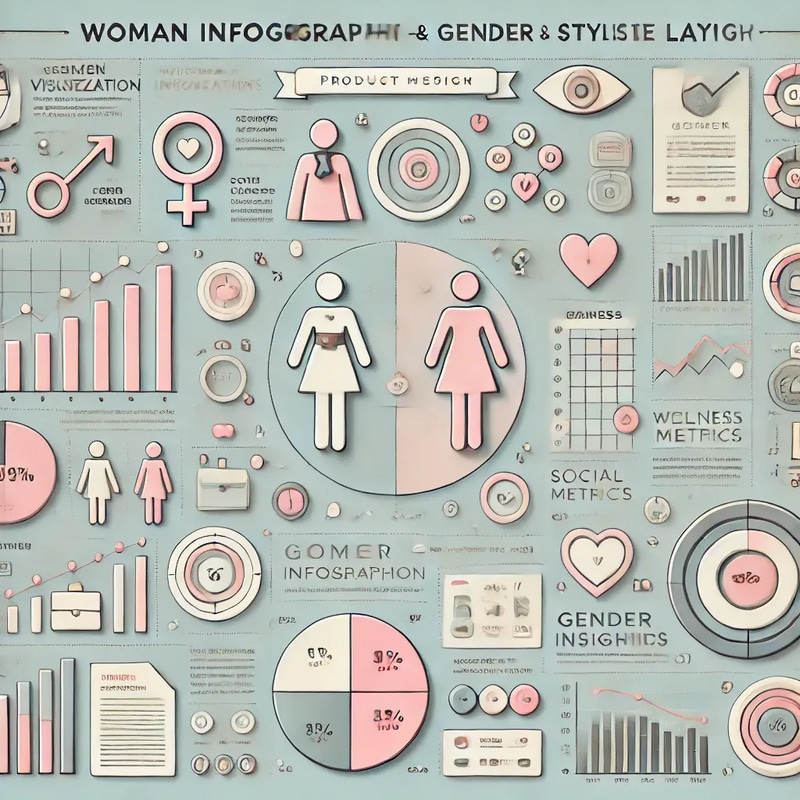 Woman Infographics Design - Gender Insights & Stylish Layout - Modern Infographic Templates for Data Visualization and Professional Presentations