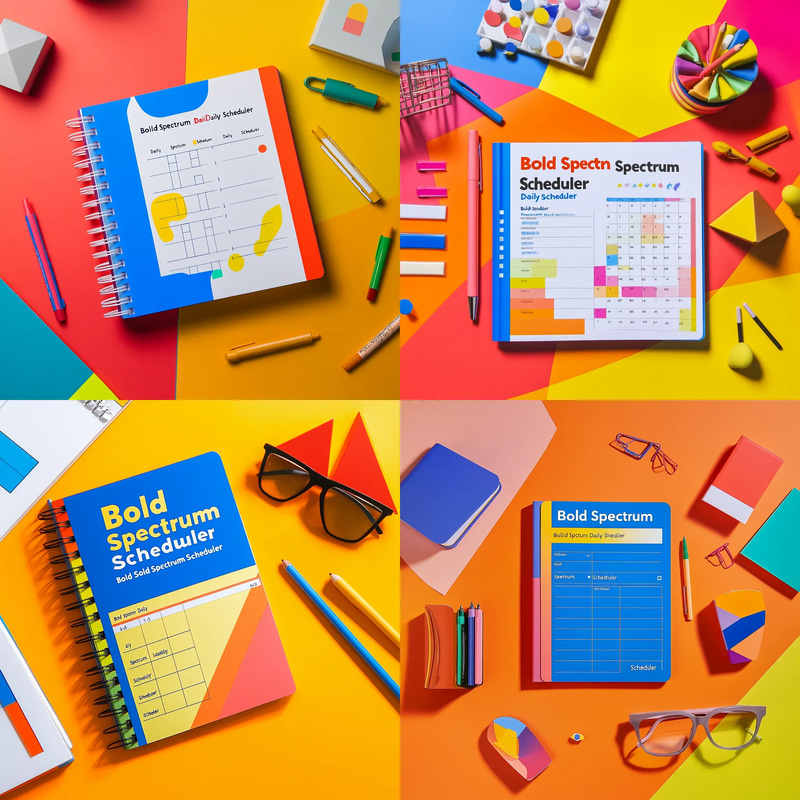 Bold Spectrum Daily Scheduler - Vibrant Productivity Planner for Efficient Personal and Professional Time Management