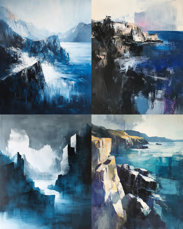 Jagged Line Abstract Landscape - Vibrant Abstract Landscape Art for Creative Spaces and Contemporary Decor