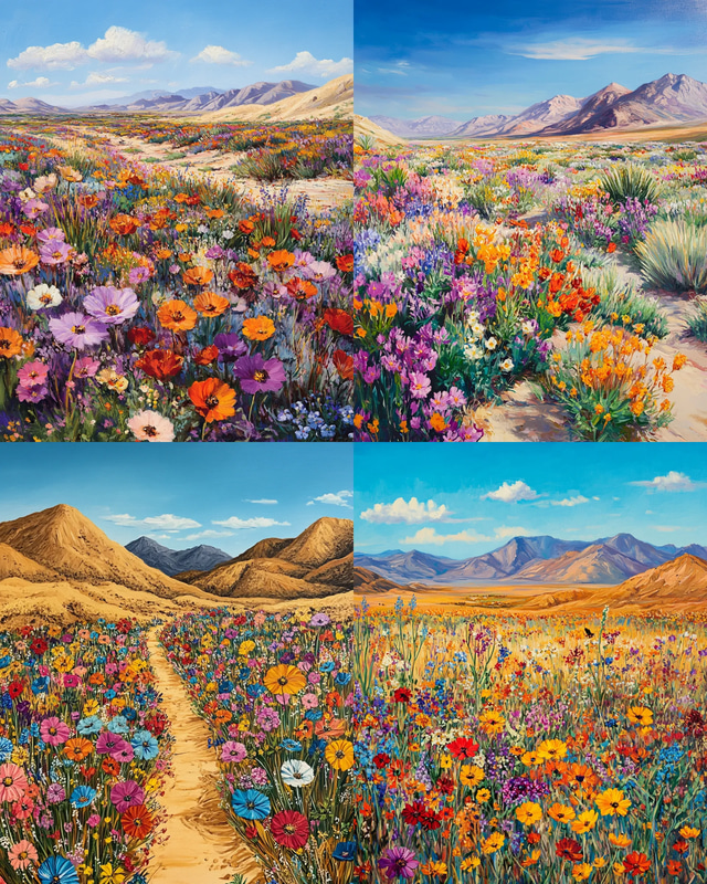 Desert Field Scene - Serene Landscape Art for Creative Projects and Nature-Inspired Decor