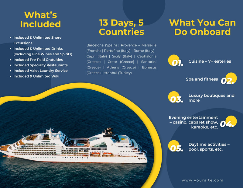 Travel Brochure - Blue Yellow Modern Trifold - Contemporary Marketing Template for Engaging Travel Campaigns and Business Promotions