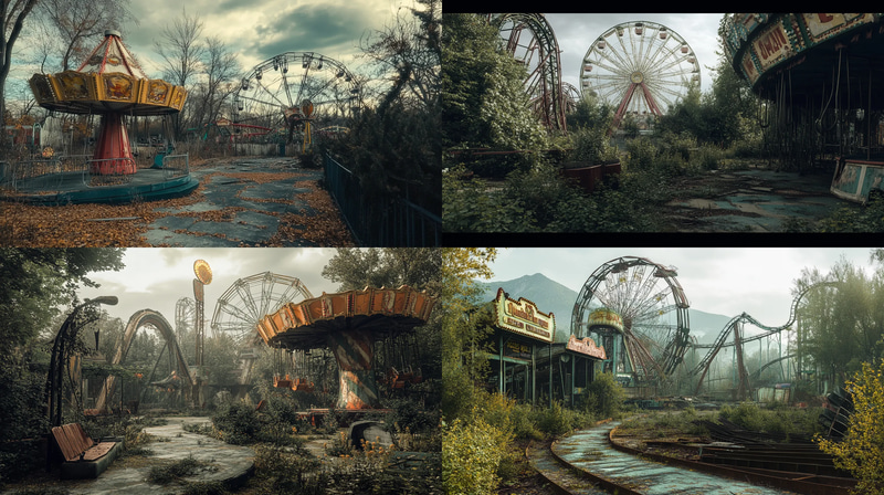 Carnival Dust - Rusting Wonderland - Immersive Digital Post-Apocalyptic Environment Art for Creators and Storytellers