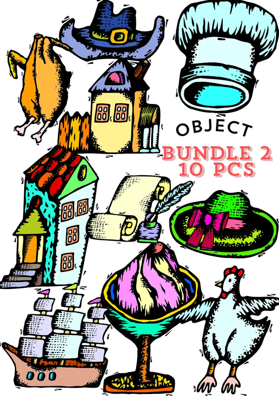 10+ Clipart Bundle Essentials Pack - Versatile Mixed Objects for Creative Digital Projects and Design Flexibility