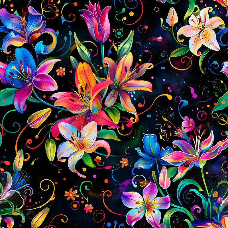 150 Ultra Manga Floral Patterns - Playful Anime-Inspired Floral Designs for Creators and Designers