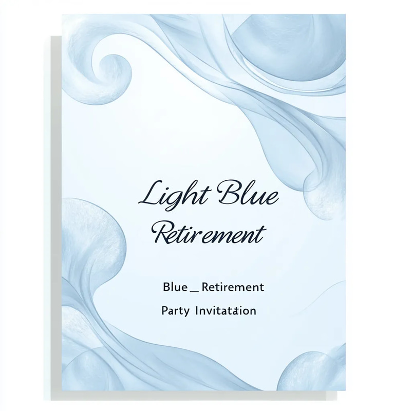 Light Blue Retirement Party Invitation - Elegant Celebration Invite for Memorable Retirement Events