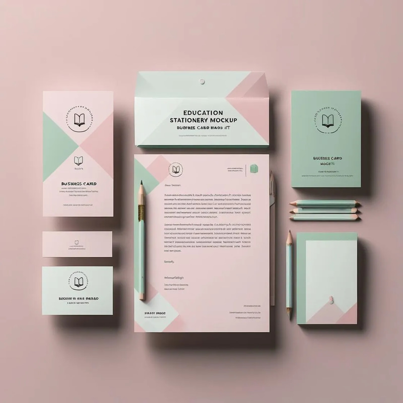 Education Stationery Mockup Business Card Brand Kit - Professional Business Card and Branding Templates for Educators and Institutions