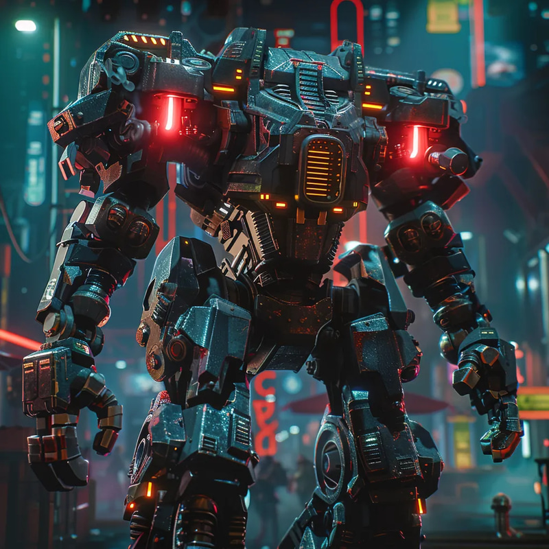 Warbringer Armored Assault Frame Concept - Futuristic Mechanical Robotics Art for Designers and Creators