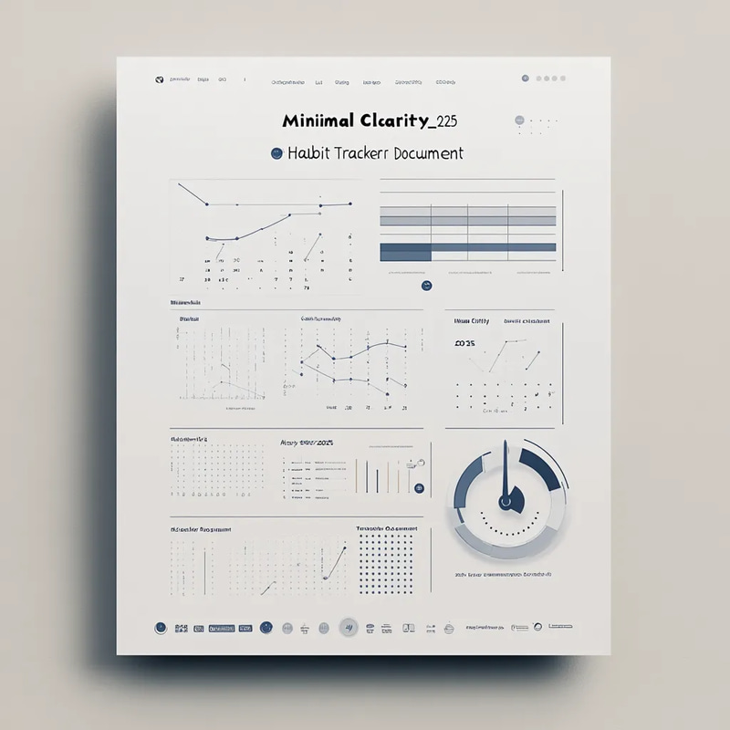 Minimal Clarity 2025 Habit Tracker Document - Sleek Self-Care Planner for Focused Personal Growth and Productivity
