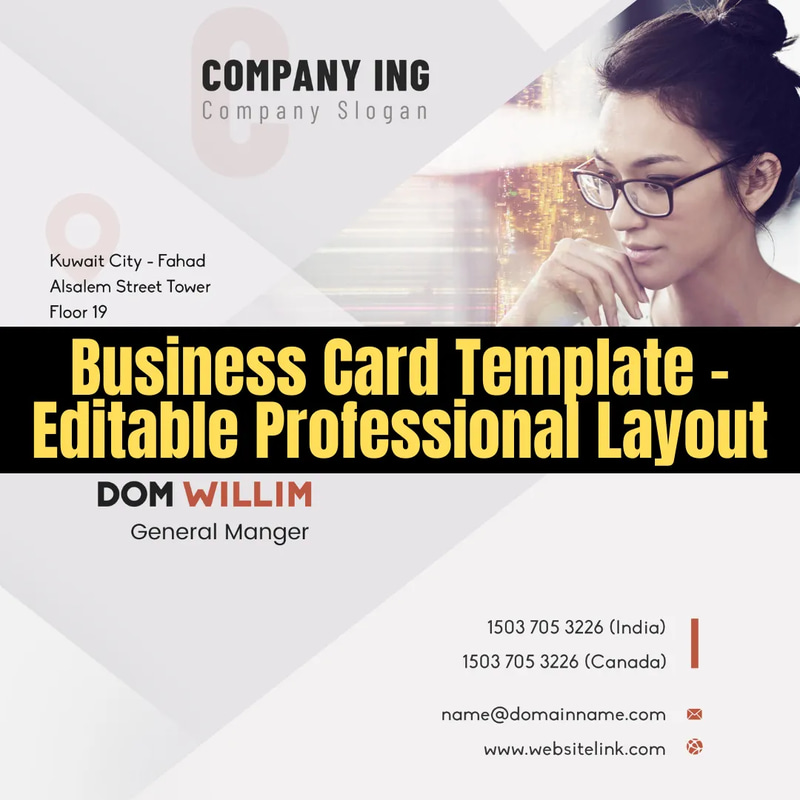 Business Card Template - Editable Professional Layout - Sleek Corporate Design for Business Branding and Networking