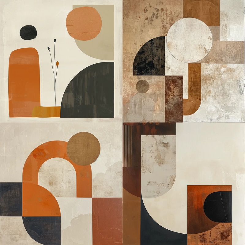 Minimal Abstract - Carefully Placed Elements - Refined Minimalist Abstract Art for Creative Spaces and Visual Harmony