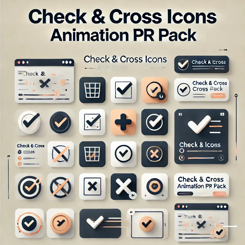 Check & Cross Icons Animation PR Pack - Dynamic Video Elements for Studio Projects and Creative Visuals