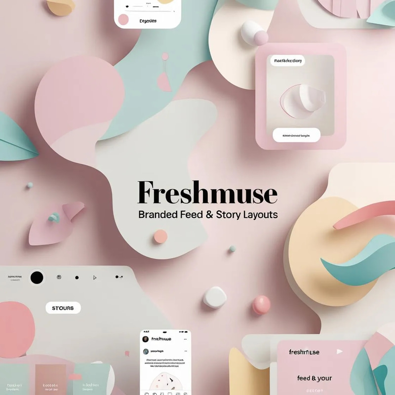FreshMuse - Branded Feed & Story Layouts - Animated Social Media Templates for Engaging Brand Presence and Content Creators